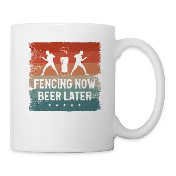 Fencing Now Beer Later Drinking Sword Fence Fencer - Mug - white - Right