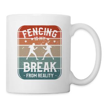 L’escrime est ma rupture avec la réalité Sword Fencer - Mug blanc - blanc - Droite