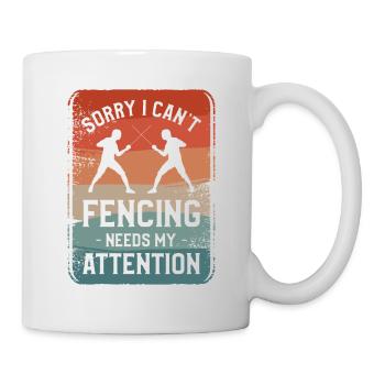 Sorry I Can't Fencing Needs My Attention Fencer - Mug - white - Right