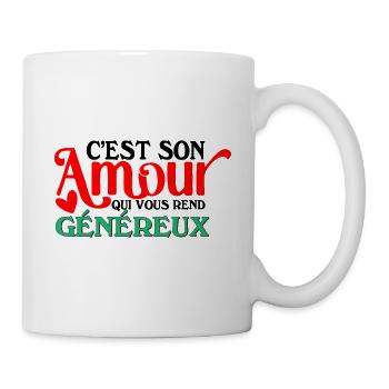 C'est son amour - Mug blanc - blanc - Droite