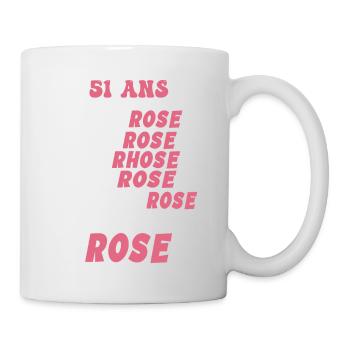 51 ans - la vie en rose 51ans Humour - Mug blanc - blanc - Droite
