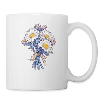 Flower Bouquet Lover Cool Daisy Vintage Floral Pun - Mug - white - Right