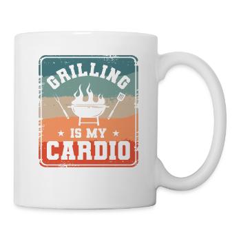 Grillen ist mein Cardio-Grillen Grillen Grillen Koch - Tasse - Weiß - Rechts