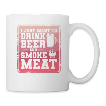 Je veux juste boire de la bière et fumer du grill de viande - Mug blanc - blanc - Droite