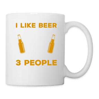 J’aime la bière et mon fumeur et peut-être 3 personnes - Mug blanc - blanc - Droite
