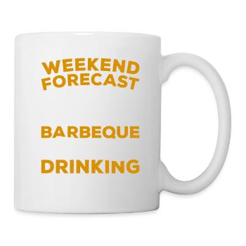 Barbecue de prévisions de week-end avec une forte chance de - Mug blanc - blanc - Droite
