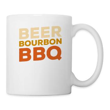 Bier Bourbon BBQ Barbecue Grillen Bier trinken - Tasse - Weiß - Rechts