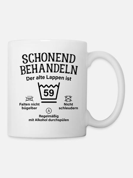 59. Geburtstag Schonend Behandeln Alte Lappen 59 - Tasse - Weiß