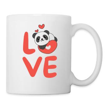 Panda pour la Saint-Valentin Animaux mignons Cœurs Amour - Mug blanc - blanc - Droite