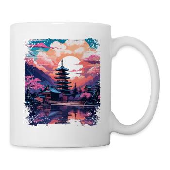 Alpes japonaises Japon Takayama Village Vaporwave - Mug blanc - blanc - Droite