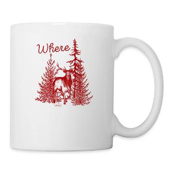 Où mon à Funny Deer Hunting Season - Mug blanc - blanc - Droite