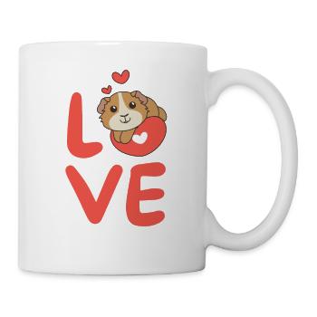 Cochons d’Inde pour la Saint-Valentin coeur d’animaux mignons - Mug blanc - blanc - Droite