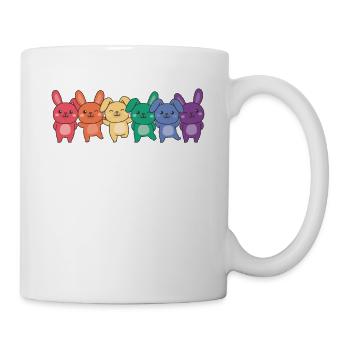 Regenbogen Hase Flag Pride LGBTQ süße Hasen - Tasse - Weiß - Rechts
