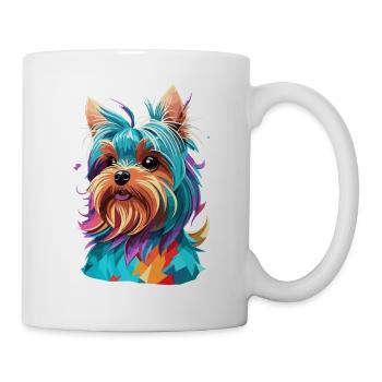 The Yorkshire Terrier Polygon Dog Art Dogs - Mug - white - Right