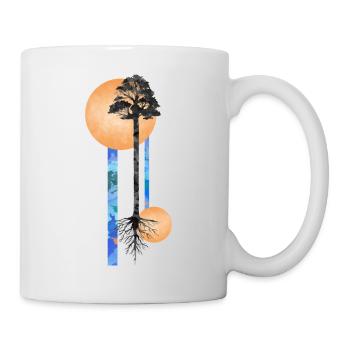 Long Watercolor tree - Tasse - Weiß - Rechts