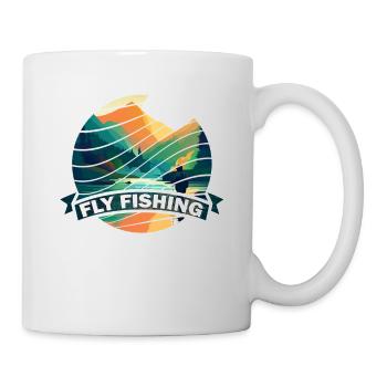 Trout Fly Fishing in the River Vintage-Inspired - Tasse - Weiß - Rechts
