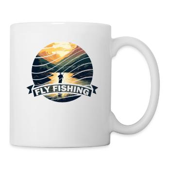 Trout Fishing in the River Vintage-inspired Fly - Tasse - Weiß - Rechts