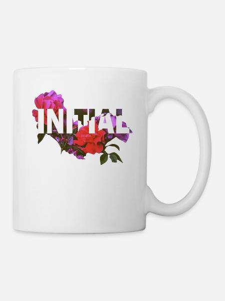 Initial Flowers - Tasse - Weiß