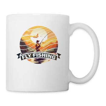 Vintage Art for Fly Fishing Enthusiasts Trout - Tasse - Weiß - Rechts