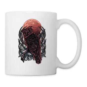 Eule im Blutmond - Tasse - Weiß - Rechts