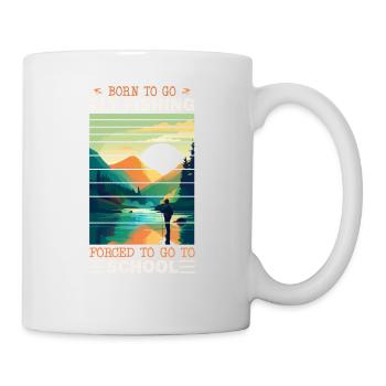 Retro Born to go Fly Fishing, Forced to go to - Tasse - Weiß - Rechts