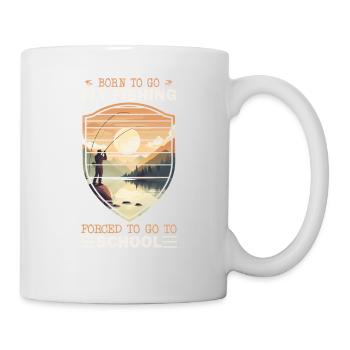 Retro Fly Fishing at Sunset Born to Go Fly Fishing - Tasse - Weiß - Rechts