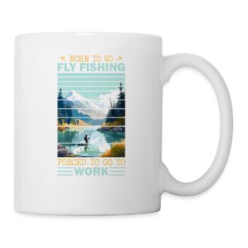 Fly Fisherman in Clear Mountain Lake Outdoor - Tasse - Weiß - Rechts
