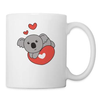 Koala zum Valentinstag süße Tiere Herzen - Tasse - Weiß - Rechts