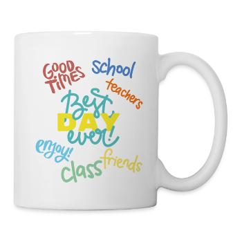 Einschulung: Best day ever - cool und stylisch - Tasse - Weiß - Rechts