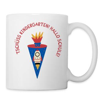 Schultüte: Hallo Schule - Tasse - Weiß - Rechts
