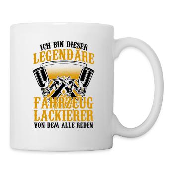 Ich bin der Verrückte Fahrzeuglackierer Lackierer - Tasse - Weiß - Rechts