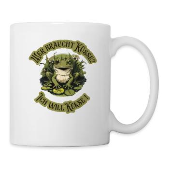 Wer braucht küsse, ich will Kekse - Tasse - Weiß - Rechts