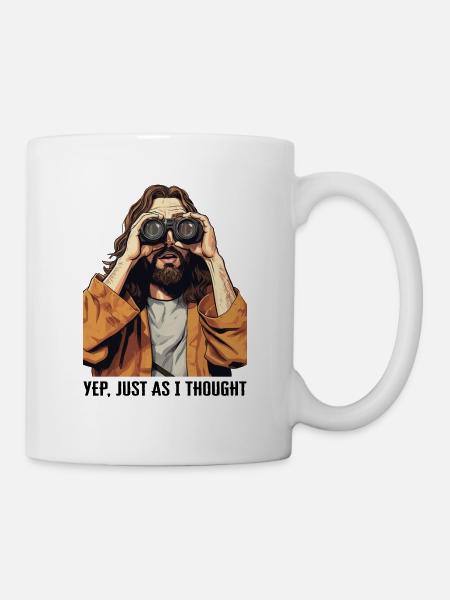 Jesus Meme Fernglas Yep Genau das habe ich mir - Tasse - Weiß