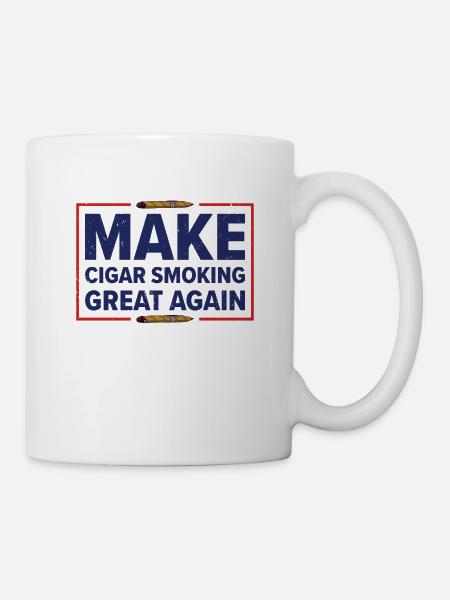 Zigarre Rauchen Zigarren Raucher - Tasse - Weiß