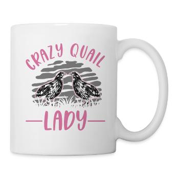 Crazy Quail Femme Éleveur de cailles - Mug blanc - blanc - Droite