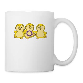 Intersex Flag Pride LGBTQ süße Pinguin - Tasse - Weiß - Rechts