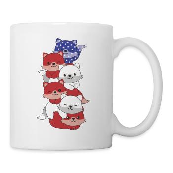 Fox for the Fourth of July USA Flag Foxes - Mug - white - Right