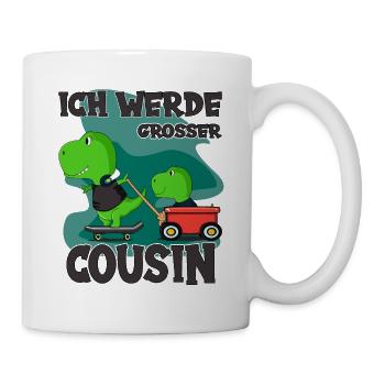 Ich Werde Großer Cousin Dinosaurier bald Cousin - Tasse - Weiß - Rechts