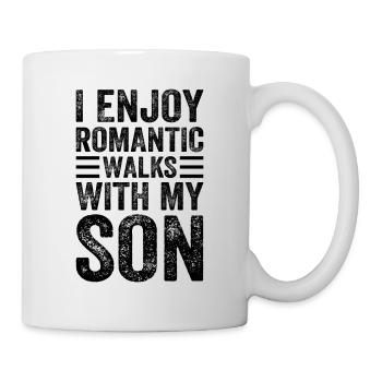 I Enjoy Romantic Walks With My Son - Dad And Son F - Tasse - Weiß - Rechts