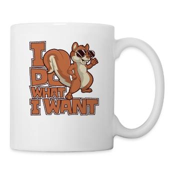 Je fais ce que je veux Écureuil renard Écureuil gris - Mug blanc - blanc - Droite
