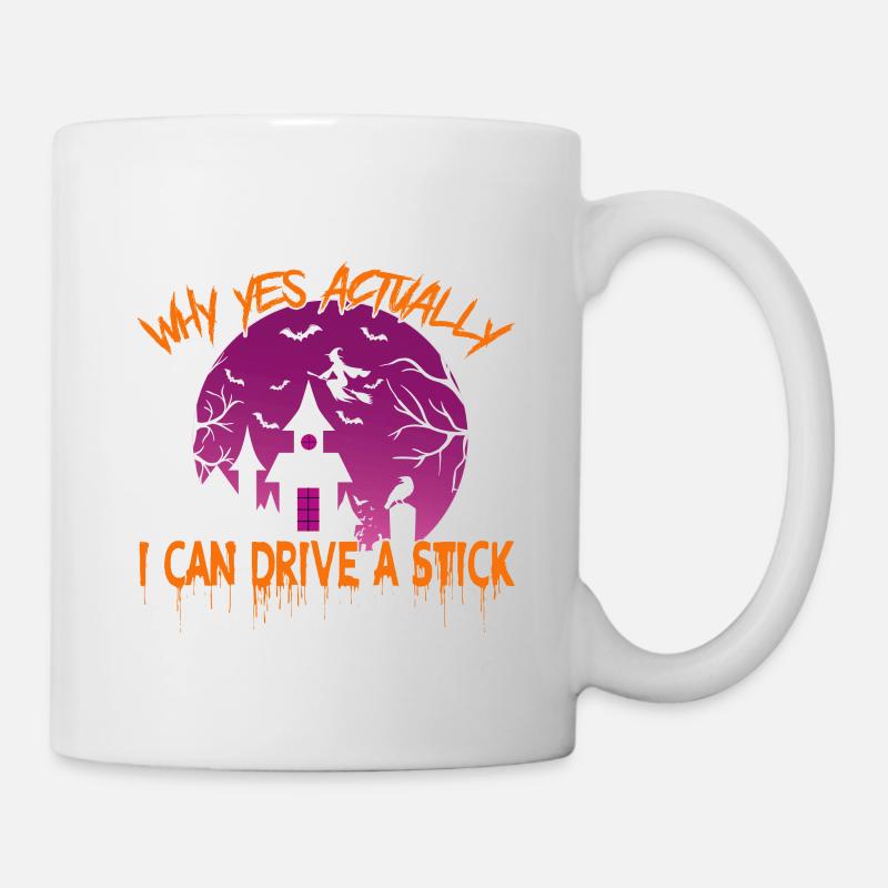 Warum ja, eigentlich kann ich einen Stock fahren - Tasse - Weiß