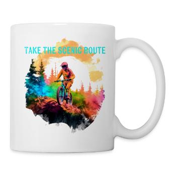 Mountainbike - Tasse - Weiß - Rechts