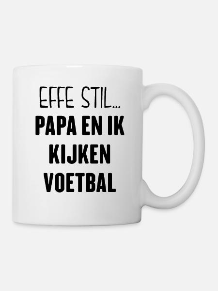 Voetbal Kijken Met Papa - Tasse - Weiß