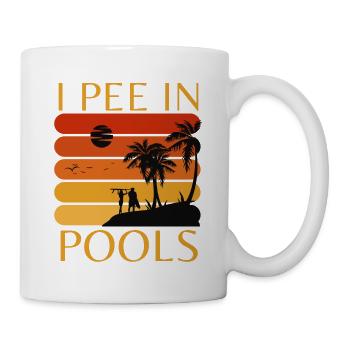 Je fais dans les piscines drôle je fais dans les piscines - Mug blanc - blanc - Droite