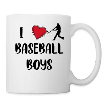 J’adore les garçons de baseball. Drôle de baseball avec - Mug blanc - blanc - Droite