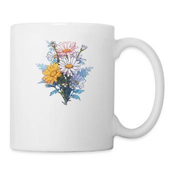Blumen Gänseblümchen Liebhaber Vintage Blumen Humor Neuheit - Tasse - Weiß - Rechts
