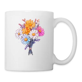 Cool Flowers Vintage Daisies Lovers Humor Bouquet - Mug - white - Right