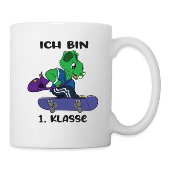 Ich Bin 1 Klasse Einschulung Schulanfang - Tasse - Weiß - Rechts