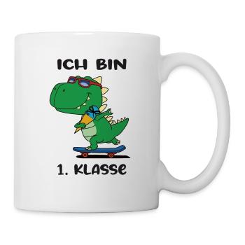 Ich Bin 1 Klasse Einschulung Schulanfang - Tasse - Weiß - Rechts