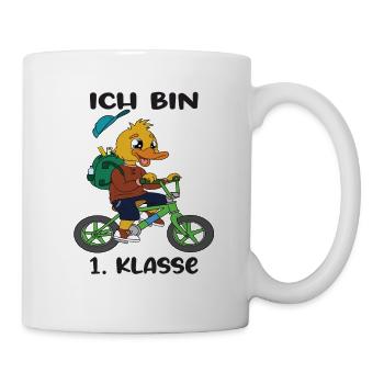 Ich Bin 1 Klasse Einschulung Schulanfang - Tasse - Weiß - Rechts